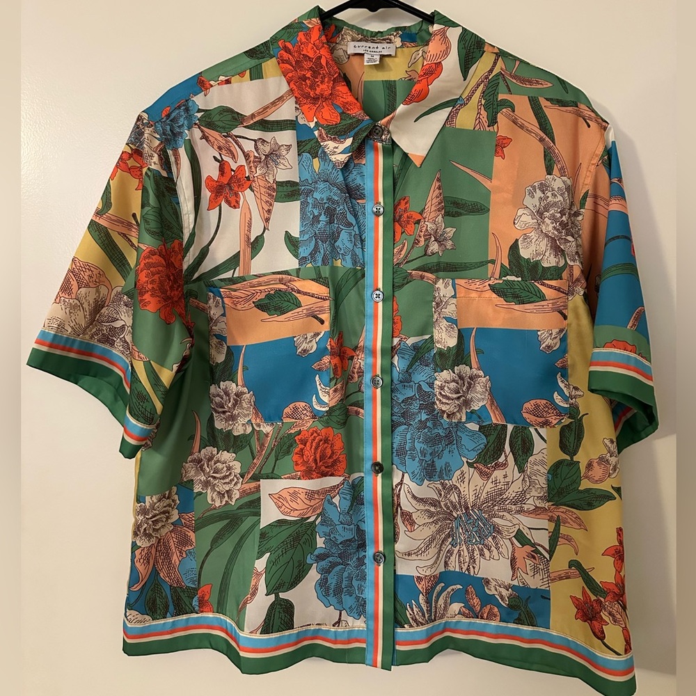 Colorful Floral Button-Up Shirt